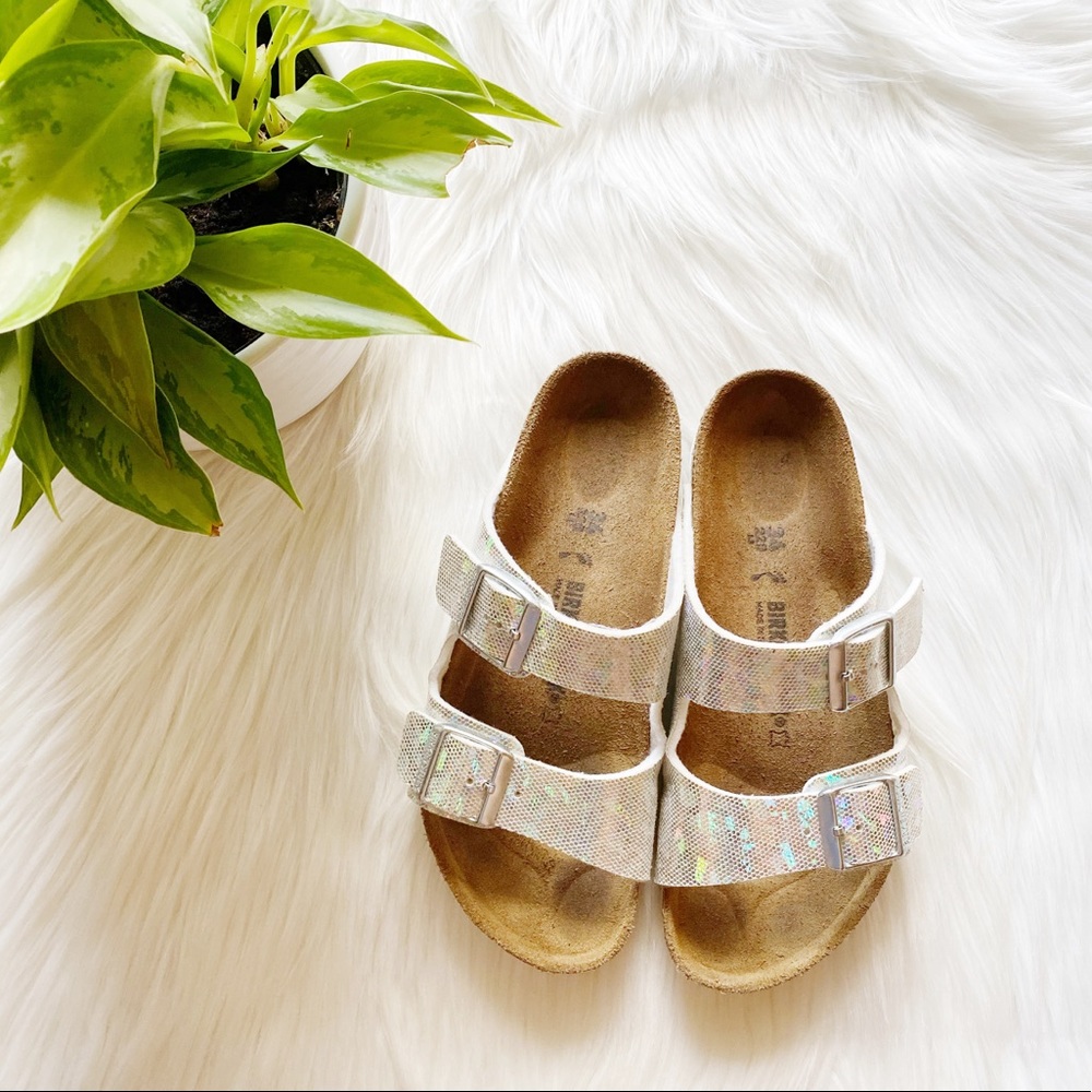 - SOLD - Birkenstock Arizona Holographic Sandals